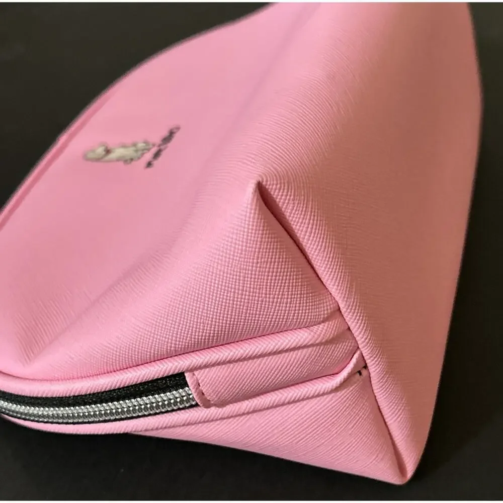 Marc Tetro Yellow Lab Zip Around Makeup Bag, Pink, New Without Tags!